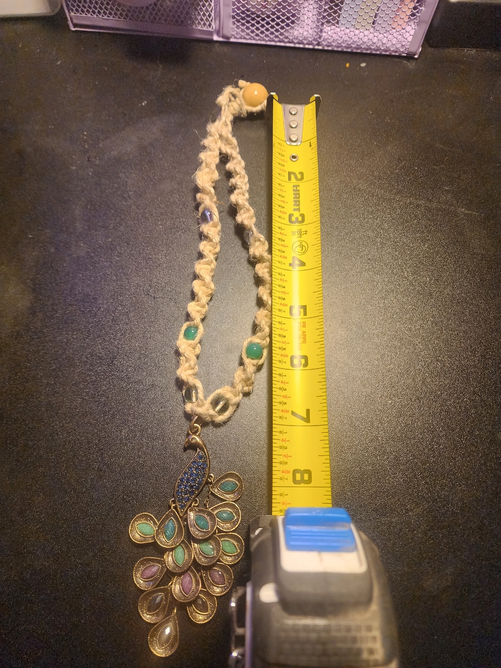 Boho Multicolor Teardrop Peacock Pendant Necklace